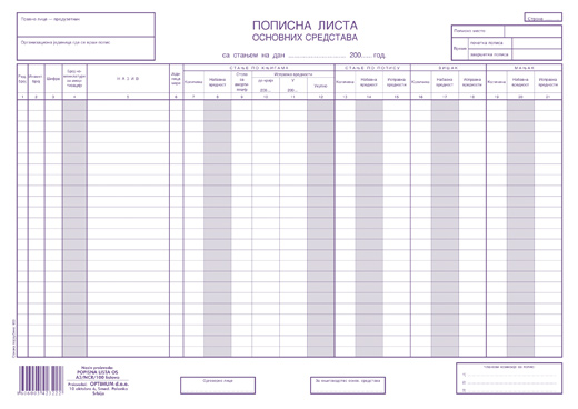 5010501018 Popisna lista osn sred ncr - Slika 1