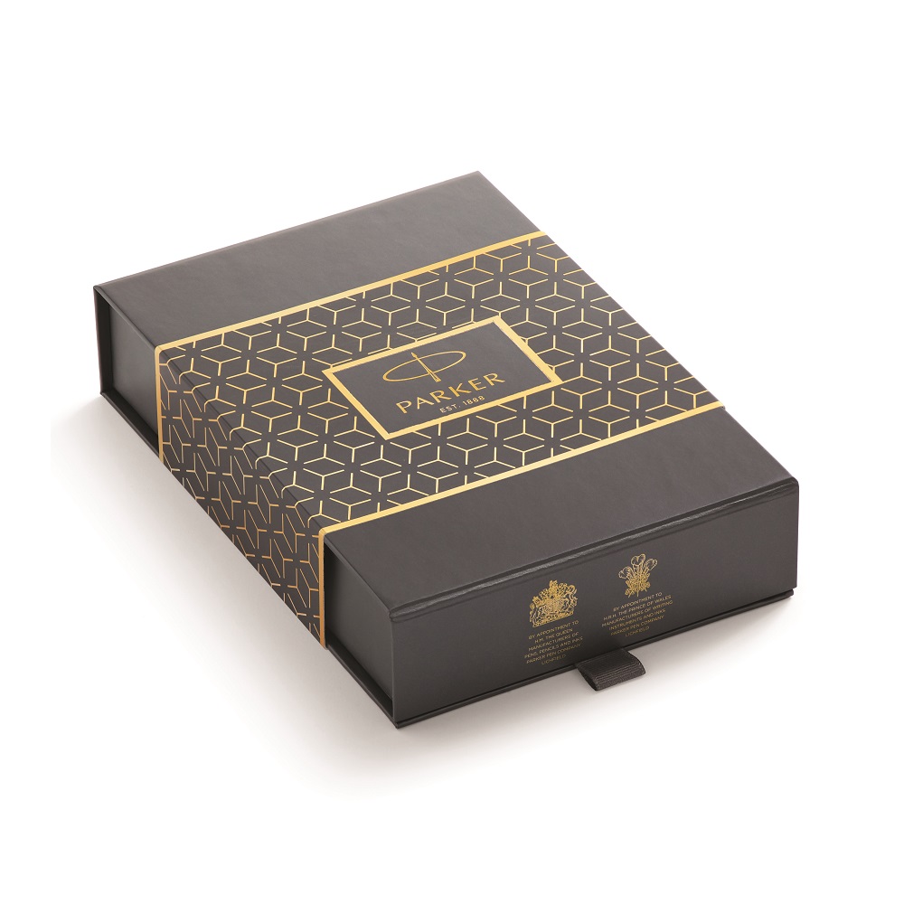 Empty-parker-gift-box-small-geometric-closed-angle-1-1 Parker poklon SET Royal IM Black CT - Hemijska olovka + Nalivpero - Slika 1