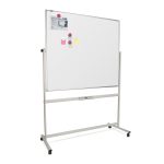 Bela magnetna tabla dvostrana 90x120, na stalku sa točkićima - Slika 2