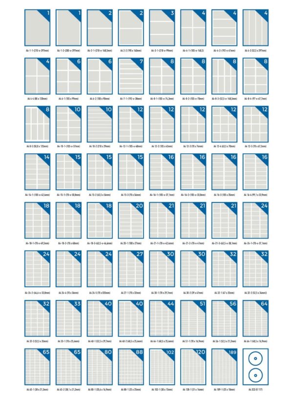 Nalepnice A4 70x32 100/1